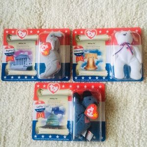 Ty Beanie American Trio. Righty, Lefty & Libearty